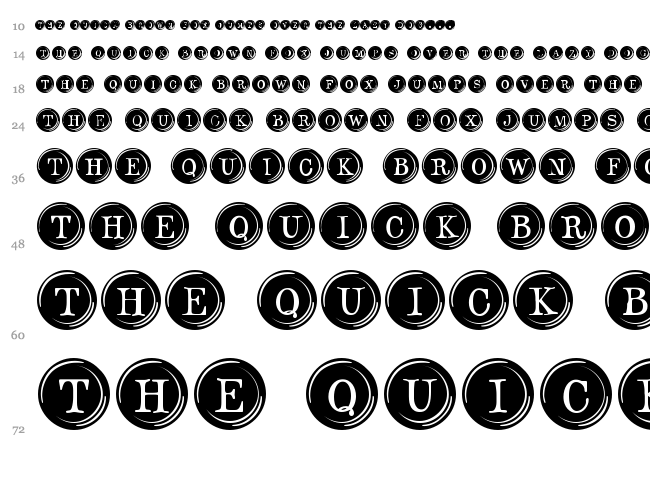 Type Keys font waterfall